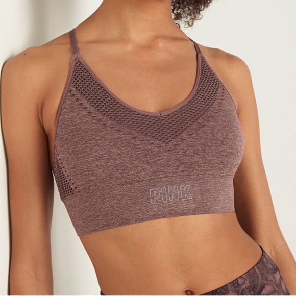 VS PINK SEAMLESS LIGHTLY LINED ATHLETIC SPORTS WORKOUT BRA - Picture 3 of 12